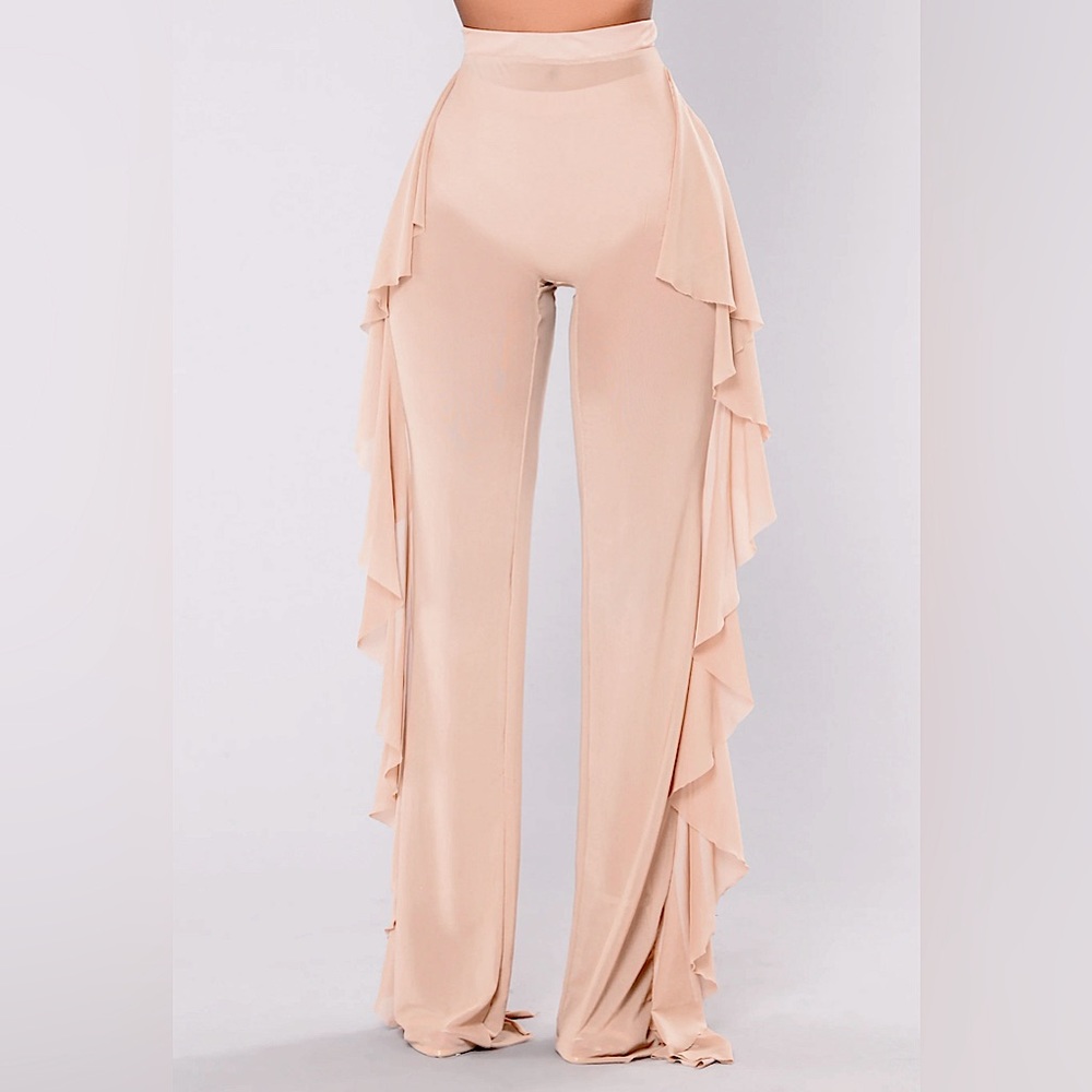 See Through Ruffle Coverup - Mocha